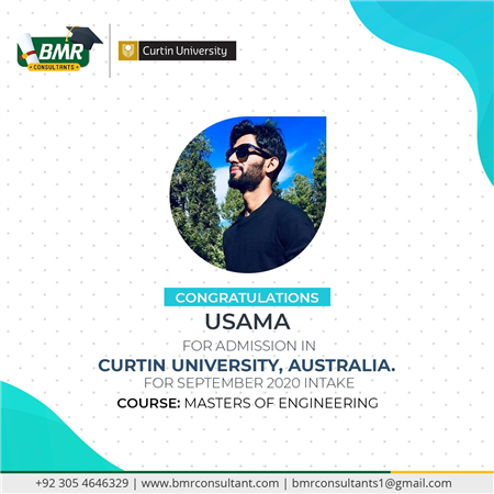 Congratulations to our Student for Getting Placement in Curtin University Australia with Scholarship