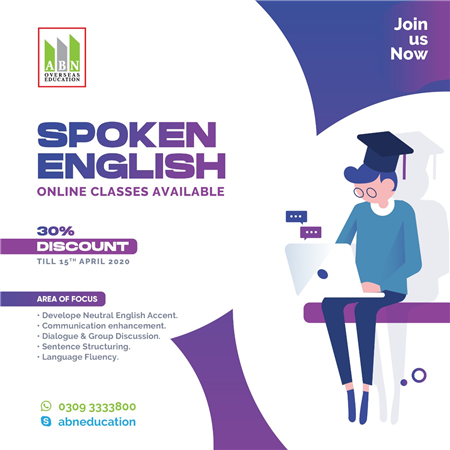 Spoken English Online Classes available