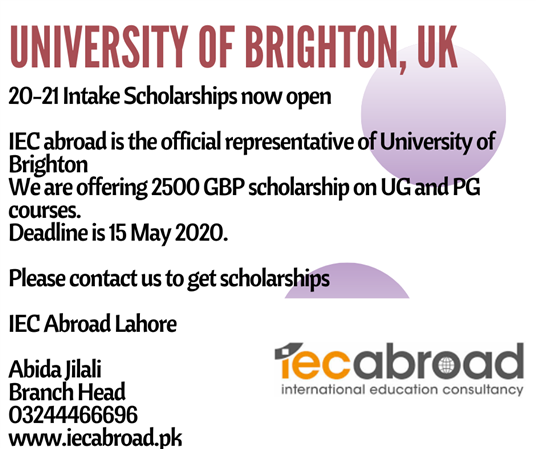 University of Brighton, UK Scholarship