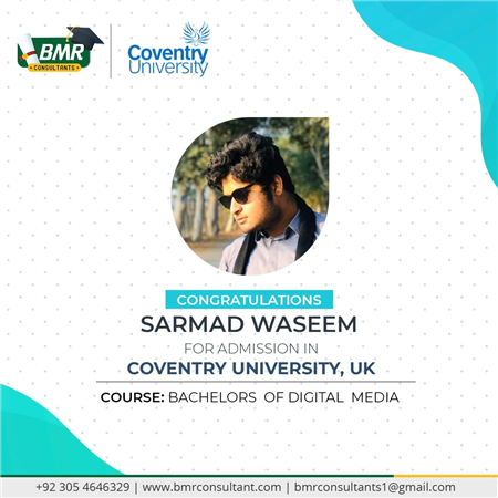 getting placement in Coventry University UK with scholarship.